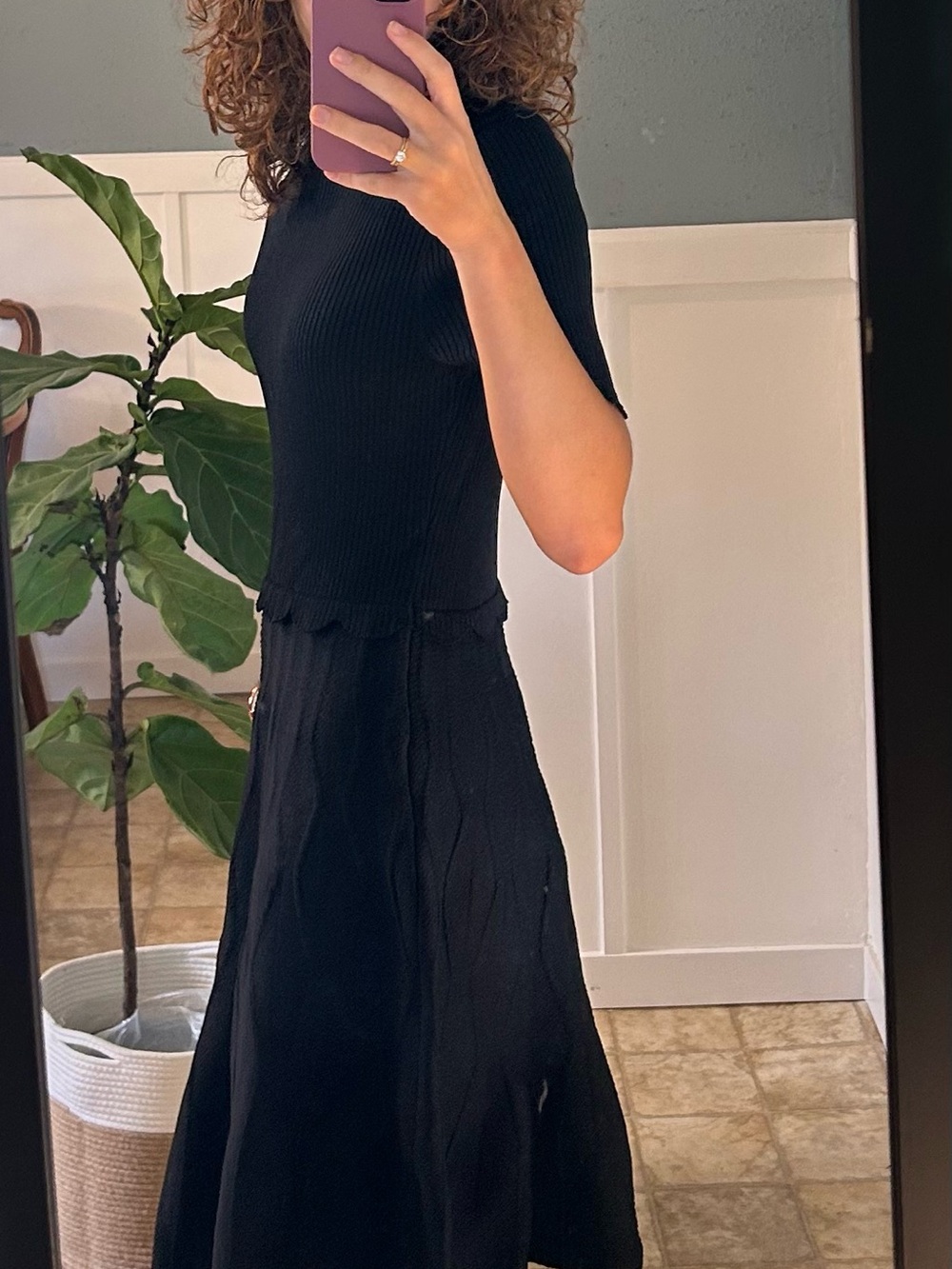 ANTONIO MELANI Black A-Line Knee length Dress M